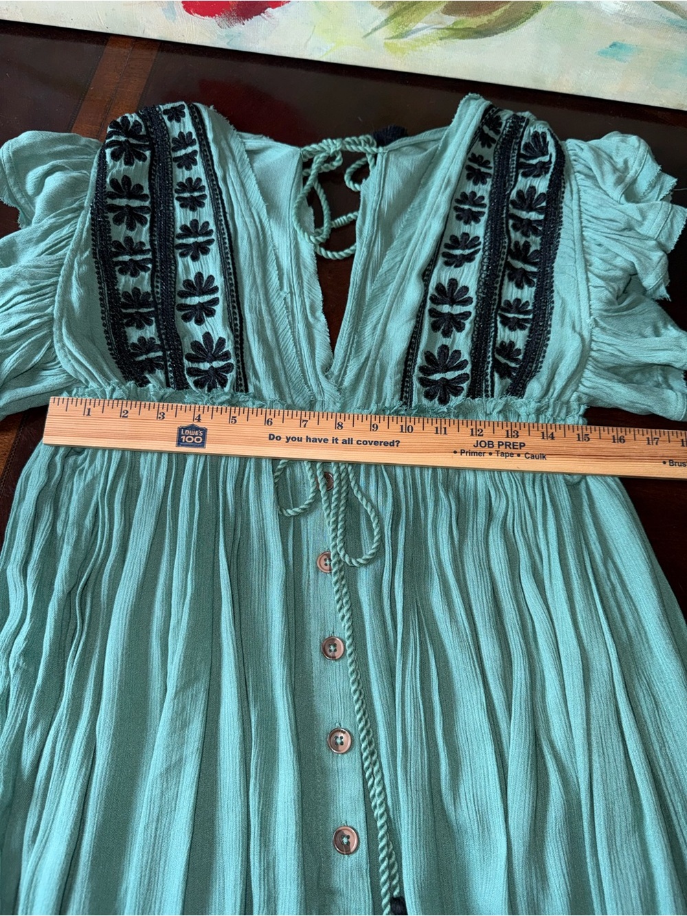 Free People Bali Will Wait For You Embroidered Midi Deep V-neck Casual Dress S - Picture 8 of 8